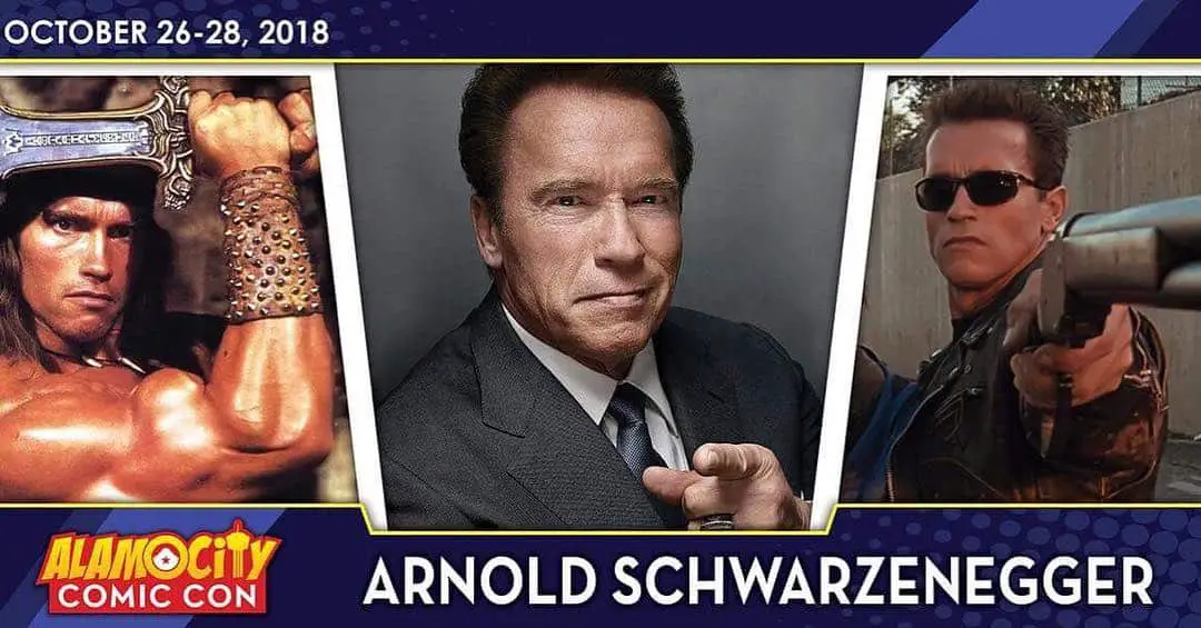 Arnold Schwarzenegger at his first ever comic con in San Antonio