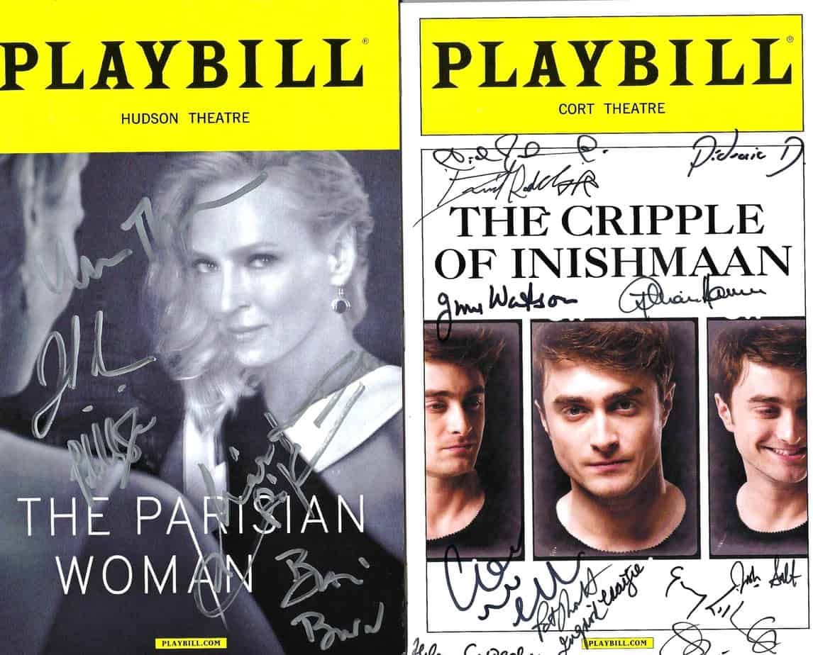 Playbills signed by Daniel Radcliffe and Uma Thurman