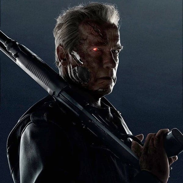 Arnold Schwarzenegger as the Terminator.