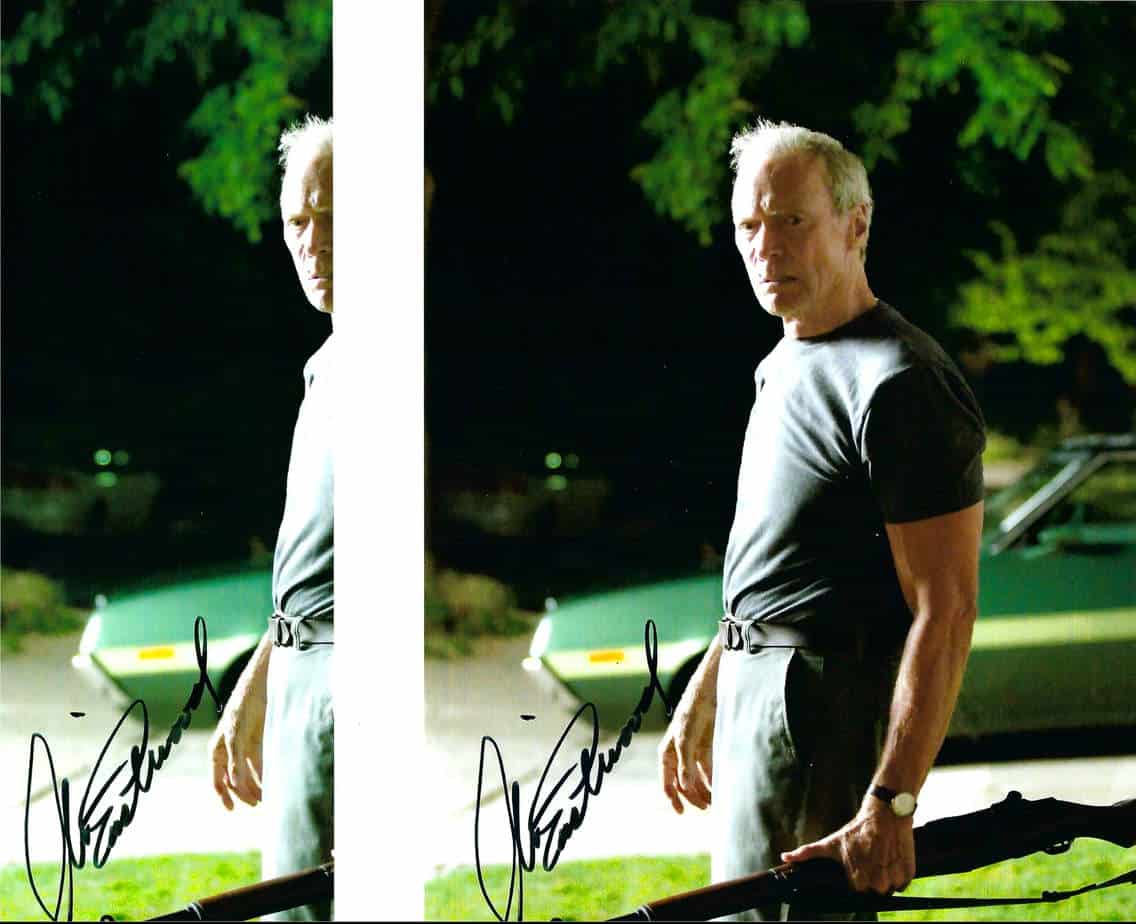 Clint Eastwood preprint vs secretarial autograph comparison