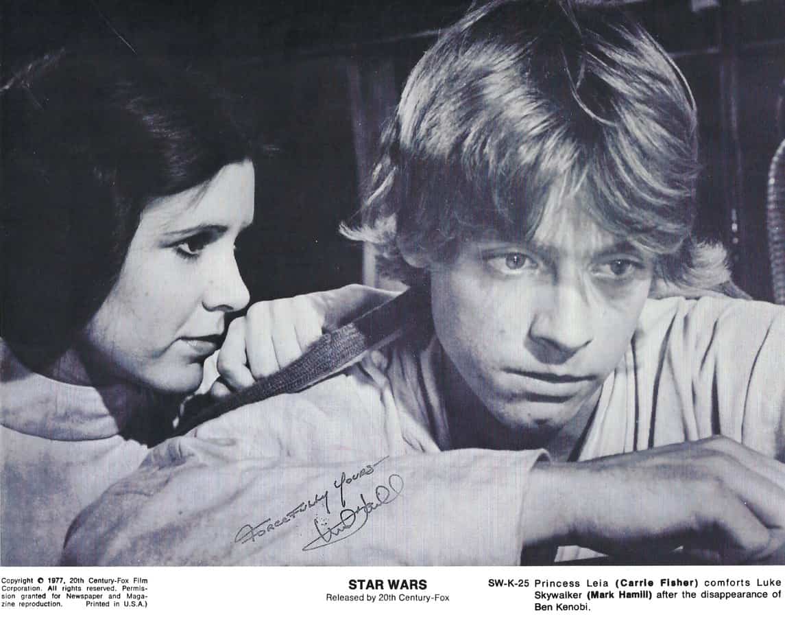 Mark Hamill's stamped signature.