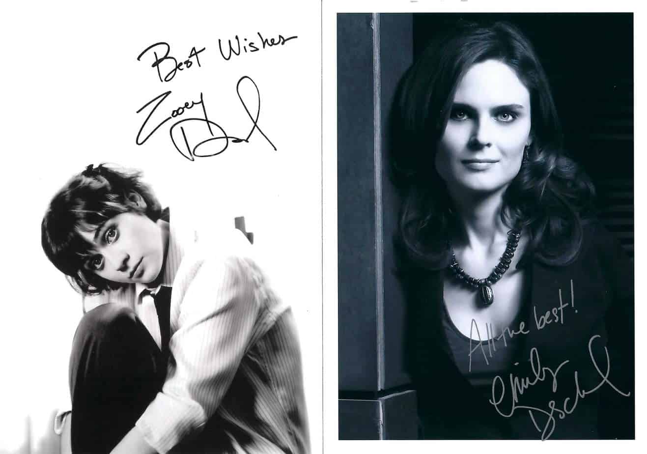 Zooey and Emily Deschanel autopen autograph