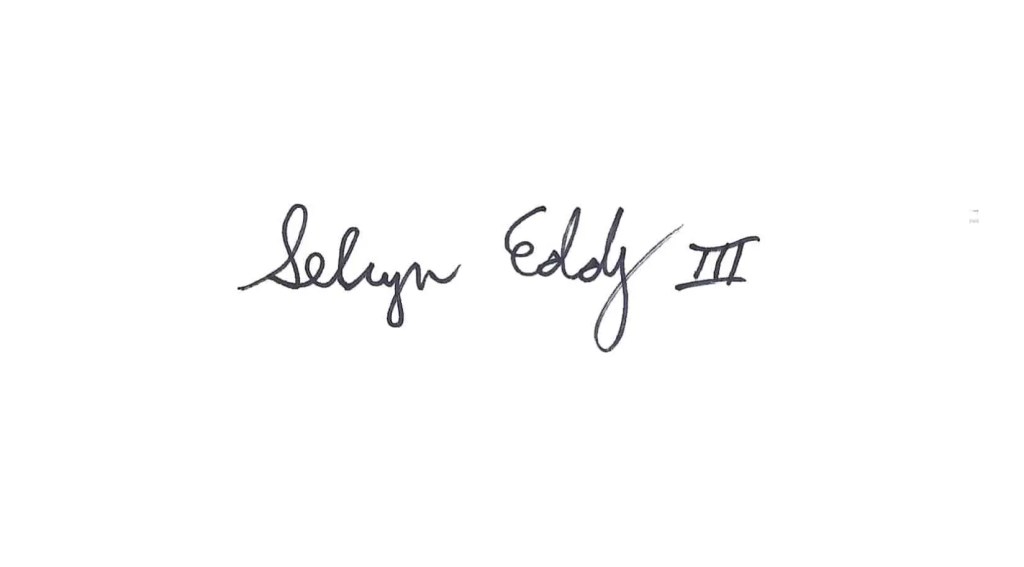 Selwyn Eddy III autograph