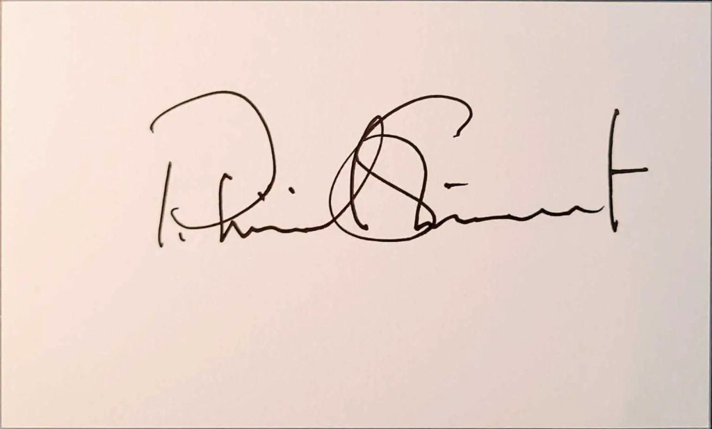 Patrick Stewart autograph on index card. Singed via venue on the set of "Picard".