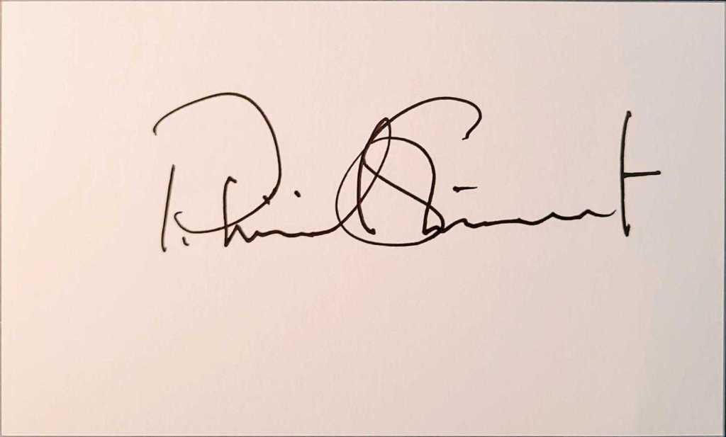 Patrick Stewart autograph on index card. Singed via venue on the set of "Picard".