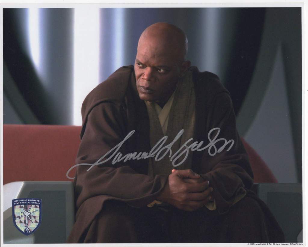 Signed photo by Star Wars actor Samuel L Jackson