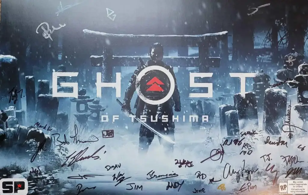 Signed Ghost of Tsushima Art Print Autographed by the development team