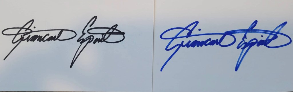 Giancarlo Esposito autograph on signed index cards