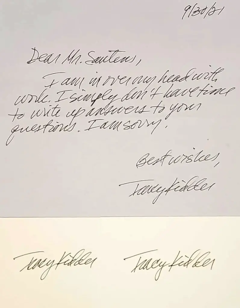 Tracy Kidder autograph