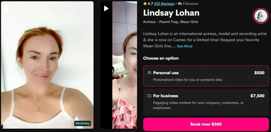 Lindsay Lohan Actress - Parent Trap, Mean Girls on Cameo