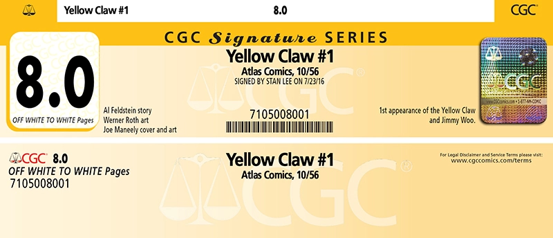 CGC Signature Series Yellow label