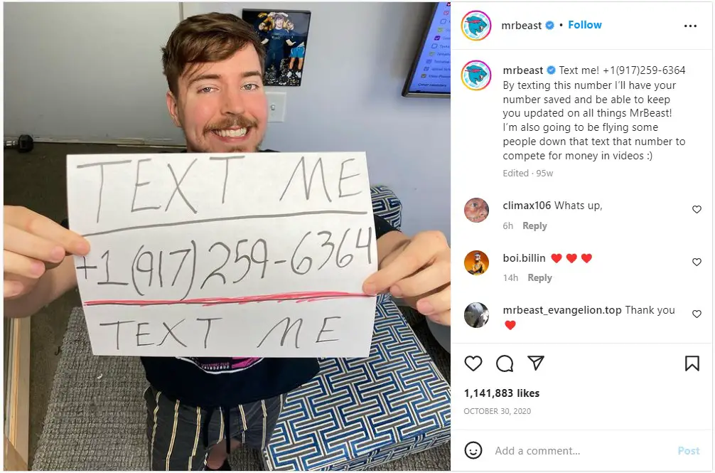 MrBeast-Phone-Number