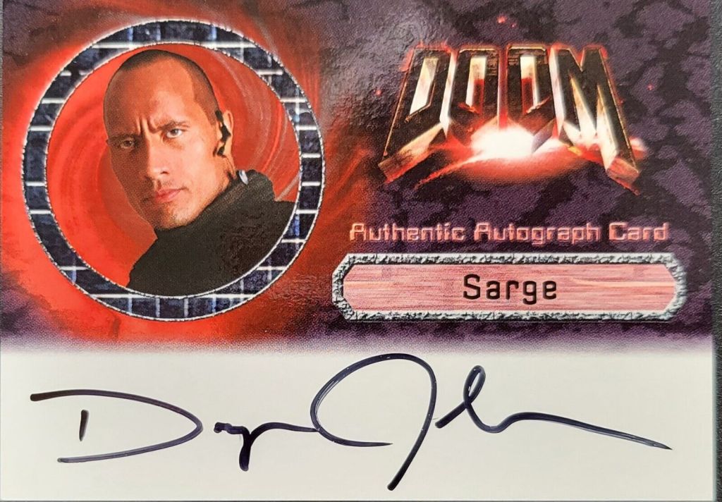 Dwayne Johnson Signed Doom Card