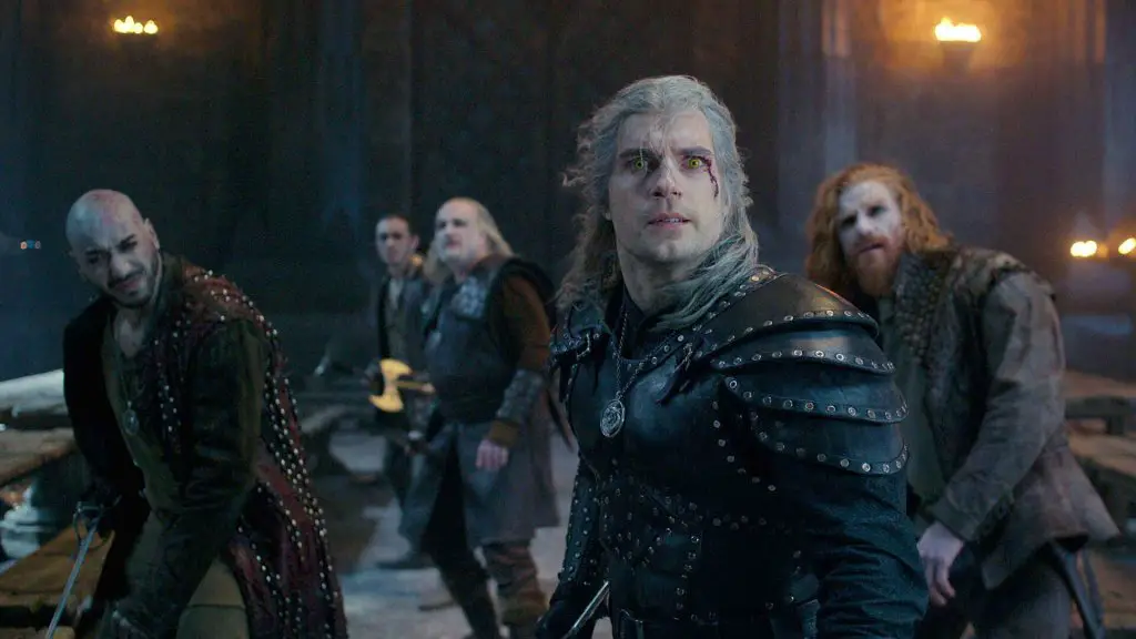 Still-of-Henry-Cavill-Kim-Bodnia-Paul-Bullion-and-Yasen-Atour-in-The-Witcher-and-Family