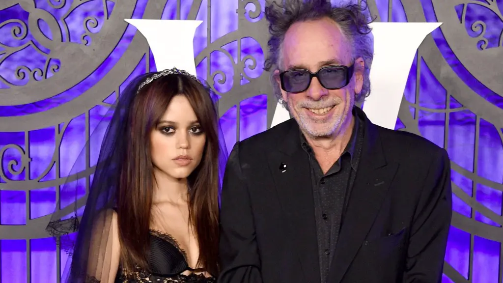 Tim Burton and Jenna Ortega at event for Wednesday