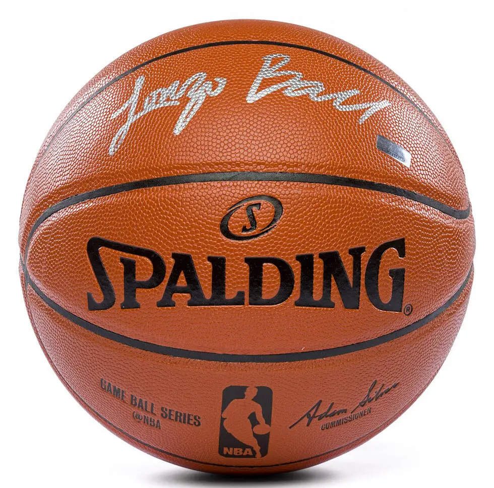 LONZO BALL Signed (Silver) Spalding Game Ball Series Basketball PANINI