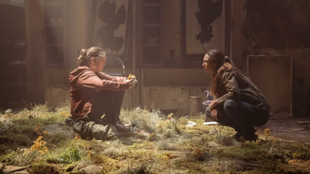 Still of Anna Torv and Bella Ramsey in The Last of Us