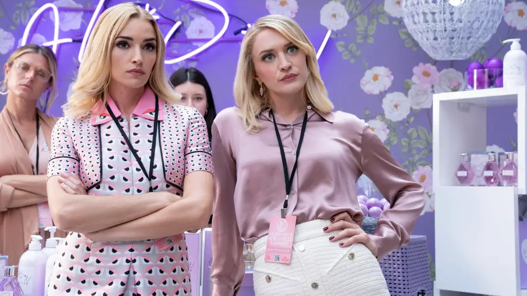 Still of Brianne Howey and Chelsea Frei in Dollface and Space Cadet