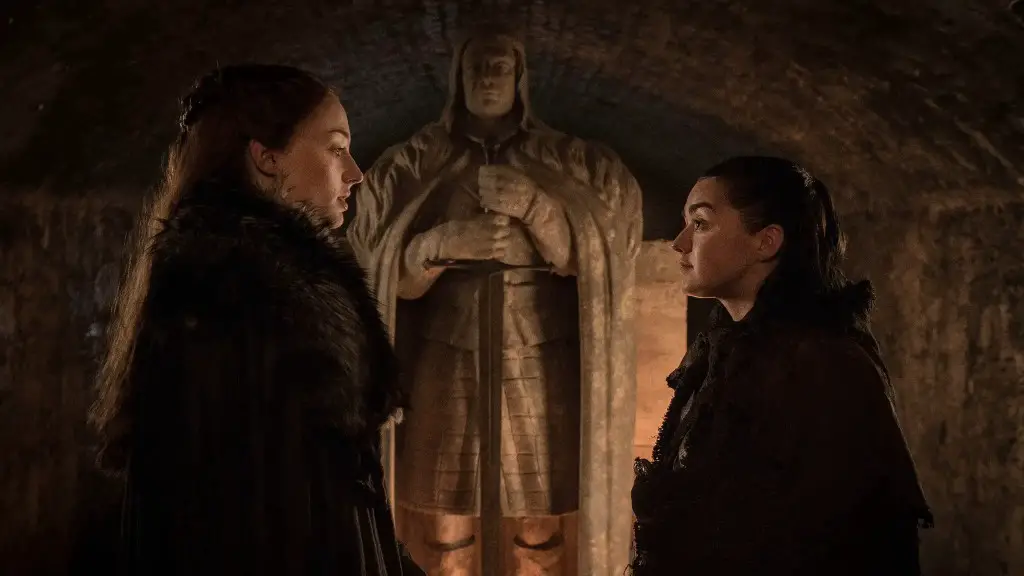 Still of Maisie Williams and Sophie Turner in Game of Thrones and The Spoils of War