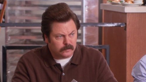 Still of Nick Offerman in Parks and Recreation and Ann's Decision