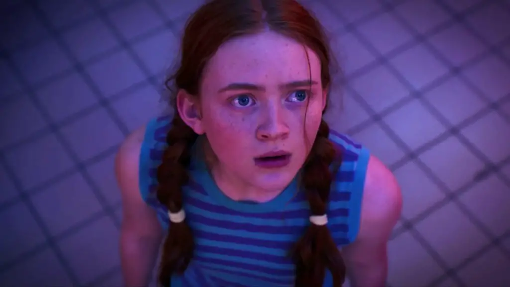 Still of Sadie Sink in Stranger Things and Chapter Eight The Battle of Starcourt