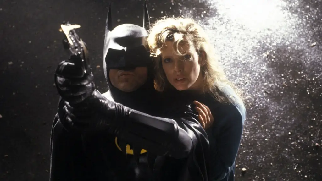Still of Michael Keaton and Kim Basinger in Batman