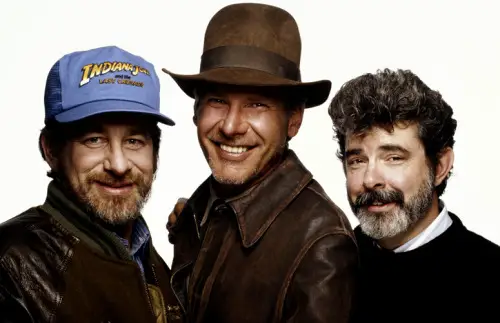 George Lucas, Harrison Ford and Steven Spielberg in Indiana Jones and the Last Crusade