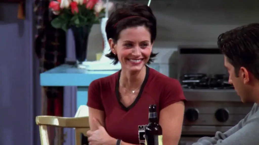 Still of Courteney Cox and David Schwimmer in Friends and The One with Joey's New Girlfriend