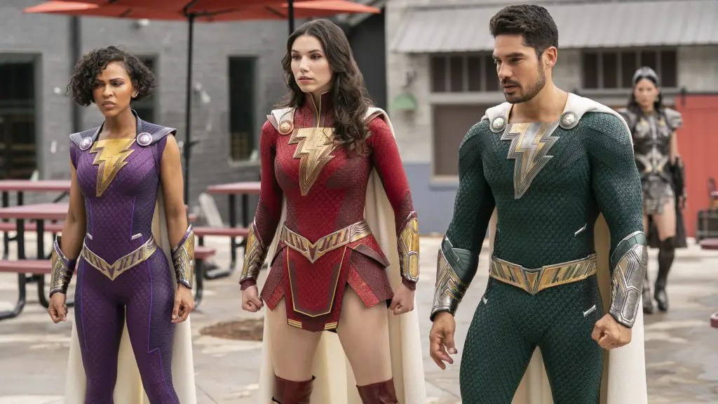 Still of Grace Caroline Currey, Meagan Good and D.J. Cotrona in Shazam! Fury of the Gods