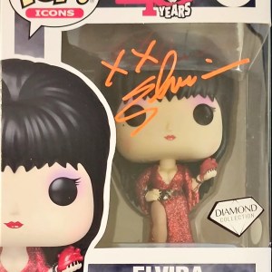 Elvira Funko Pop Signed Front
