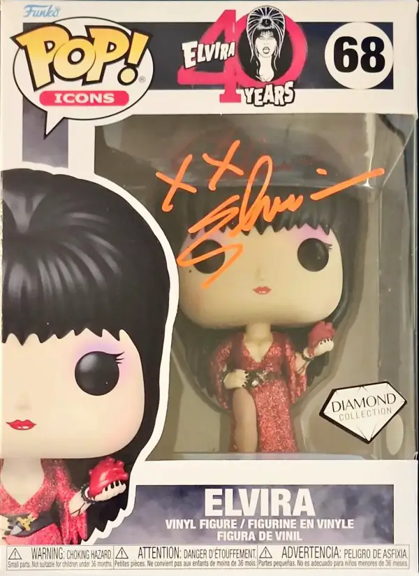 Elvira Funko Pop Signed Front