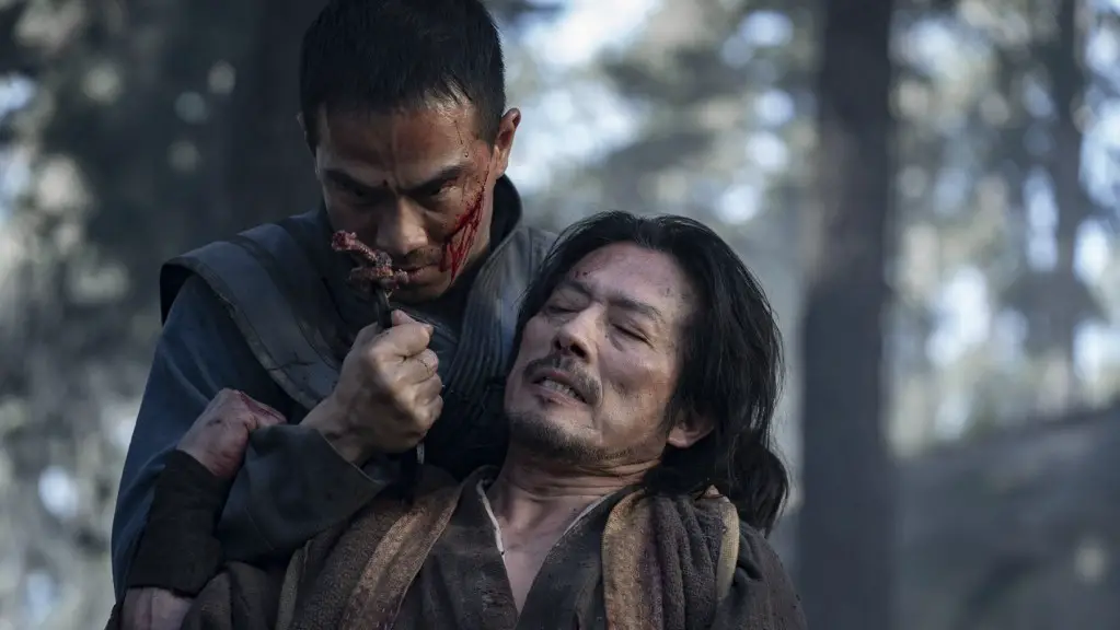 Still of Hiroyuki Sanada and Joe Taslim in Mortal Kombat