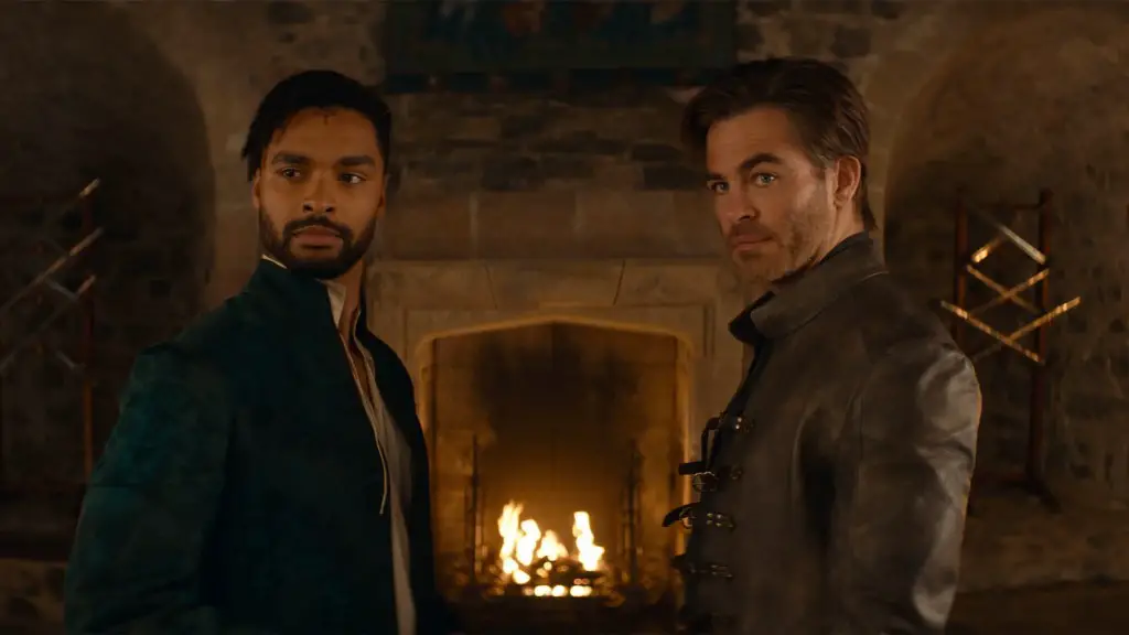 Still of Regé-Jean Page and Chris Pine in Dungeons & Dragons: Honor Among Thieves