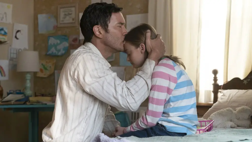 Still of Tom Pelphrey and Olive Abercrombie in Outer Range and The Unknown