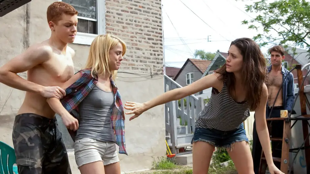 Still of Laura Wiggins, Laura Wiggins, Cameron Monaghan and James Wolk in Shameless and A Beautiful Mess
