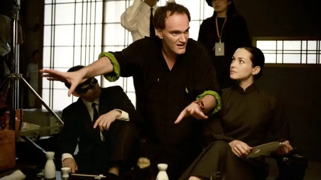Still of Quentin Tarantino and Julie Dreyfus in Kill Bill Vol. 1