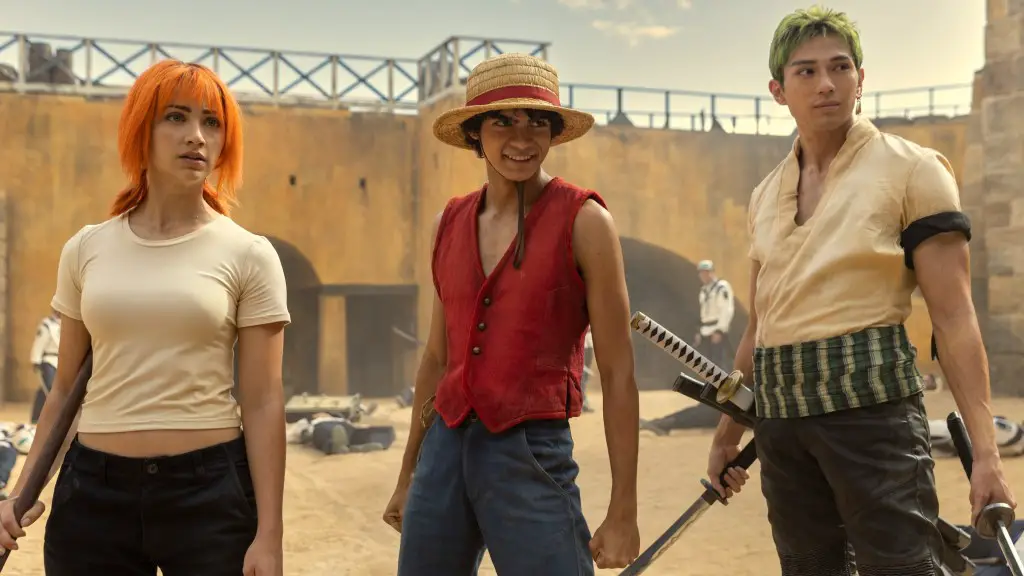 Still of Emily Rudd, Casey Crafford, Mackenyu and Iñaki Godoy in One Piece and Romance Dawn