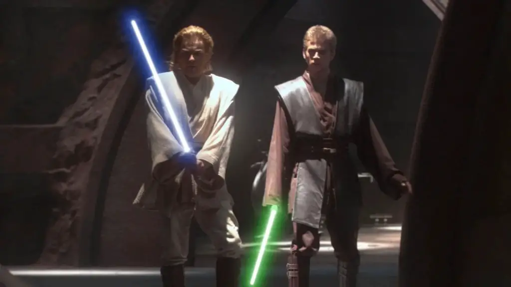 Still of Hayden Christensen and Ewan McGregor in Star Wars: Episode II - Attack of the Clones