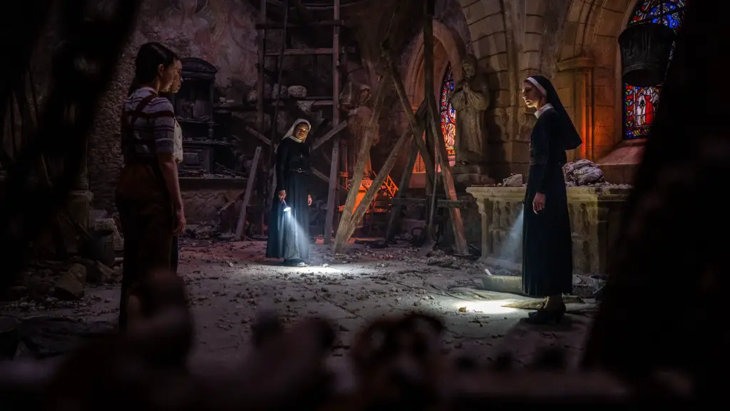 Still of Taissa Farmiga, Anna Popplewell, Storm Reid and Katelyn Rose Downey in The Nun II