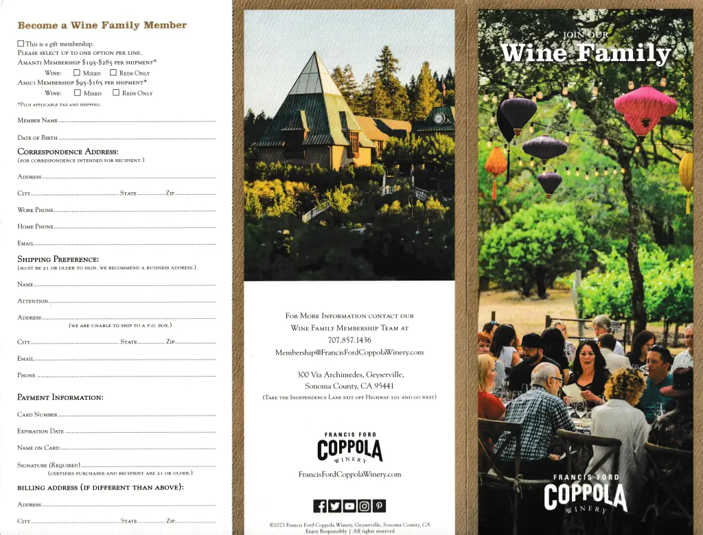 Become a Wine Family Member (Front)