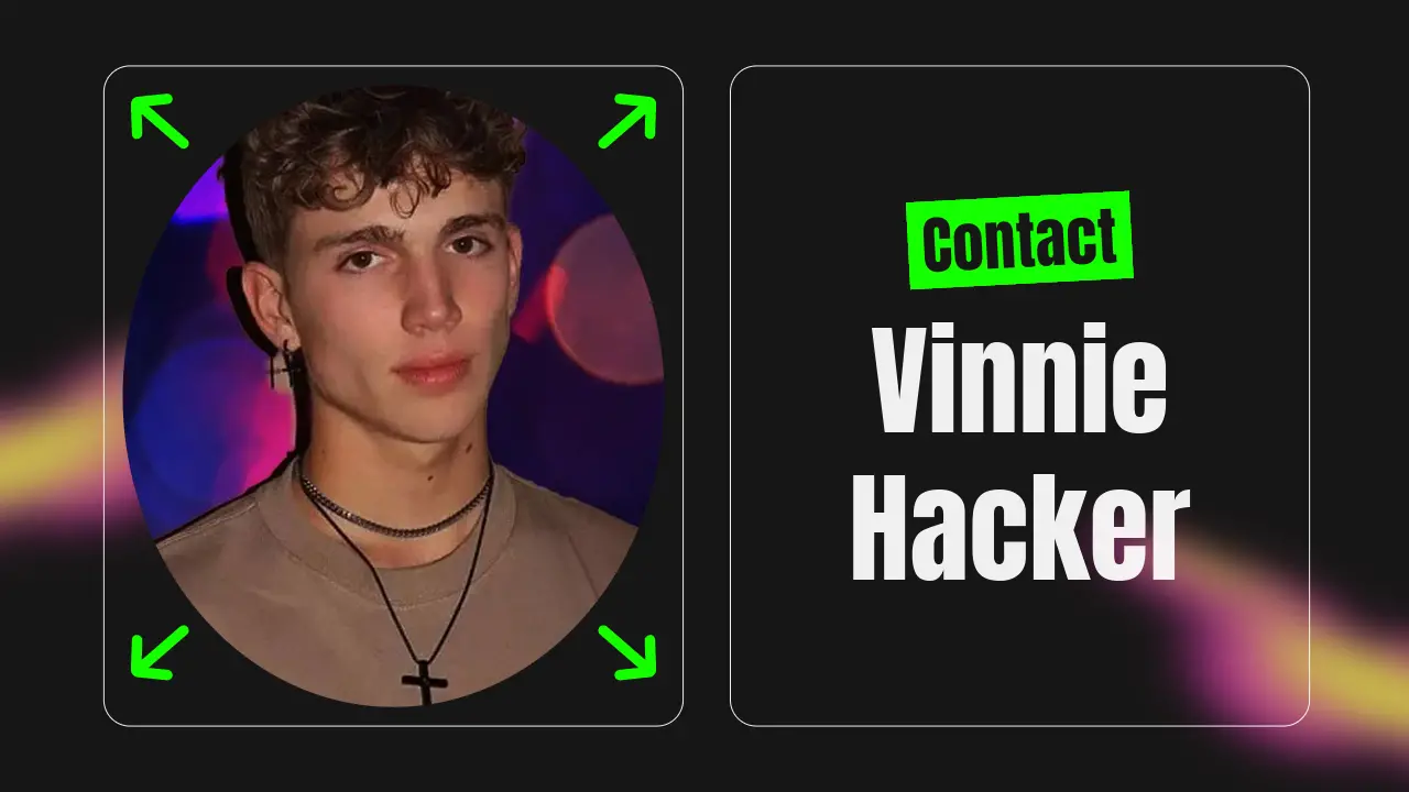 Contact Vinnie Hacker [Address, Email, Phone, DM, Fan Mail]