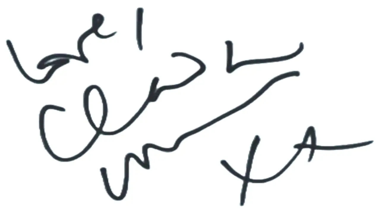 Signature of Claudia Winkleman