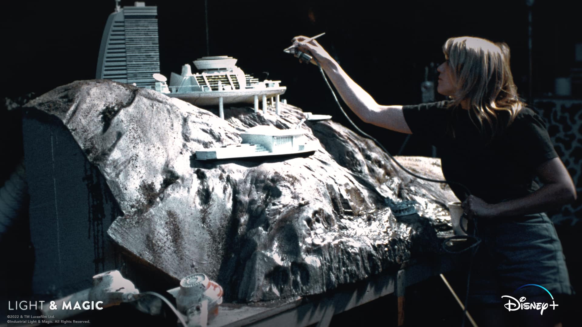 ILM’s Kim Smith putting the finishing touches on Starfleet Headquarters as seen on Dinsey+'s Light & Magic.