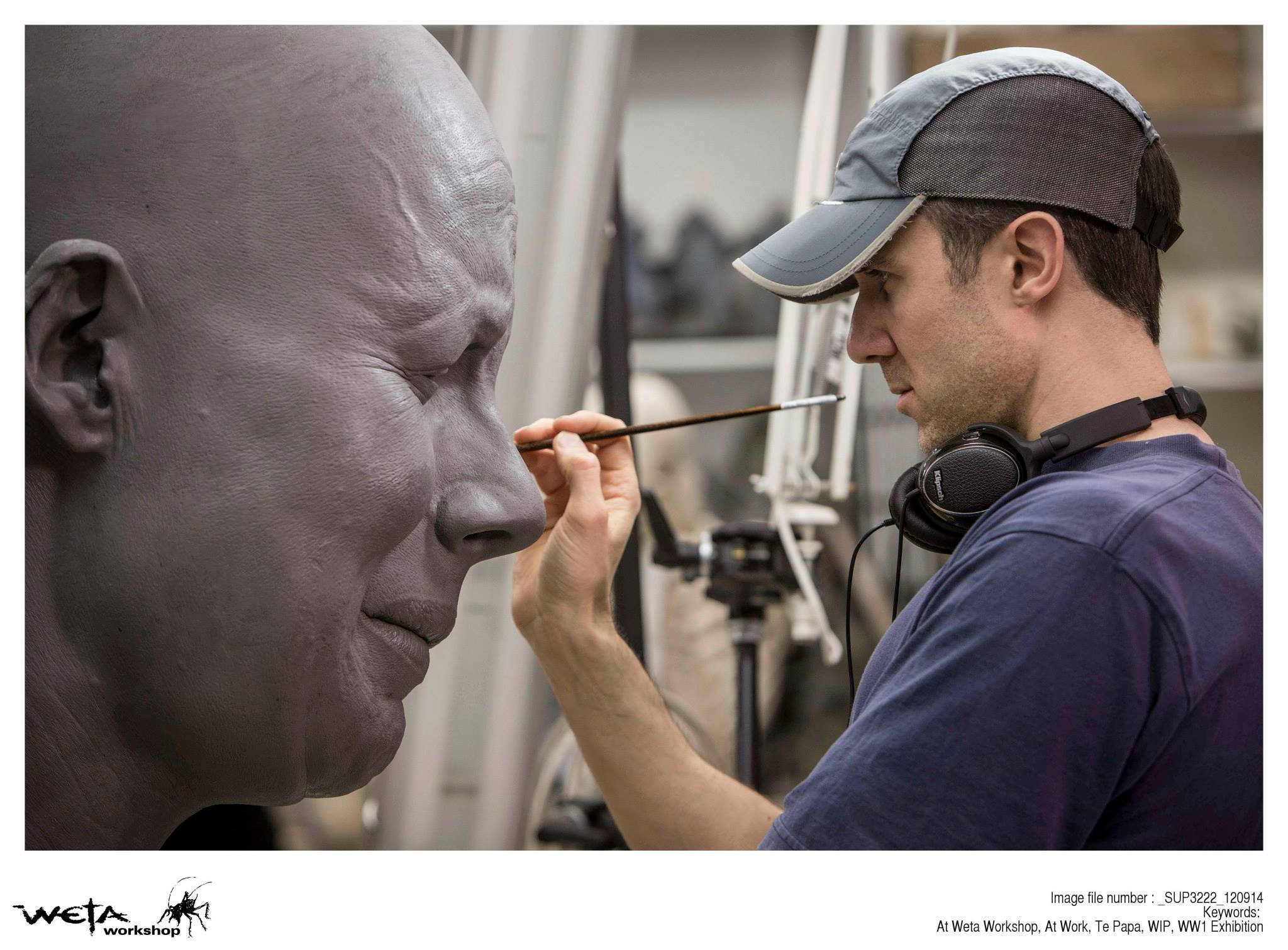 A head printed by Wētā Workshop on a Massivit 1800 3D Printer