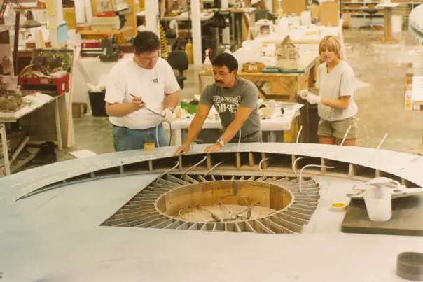 Kim Smith with ILM team working on Star Trek models