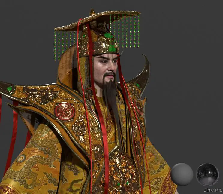 Jade Emperor Hair Lookdev Asset