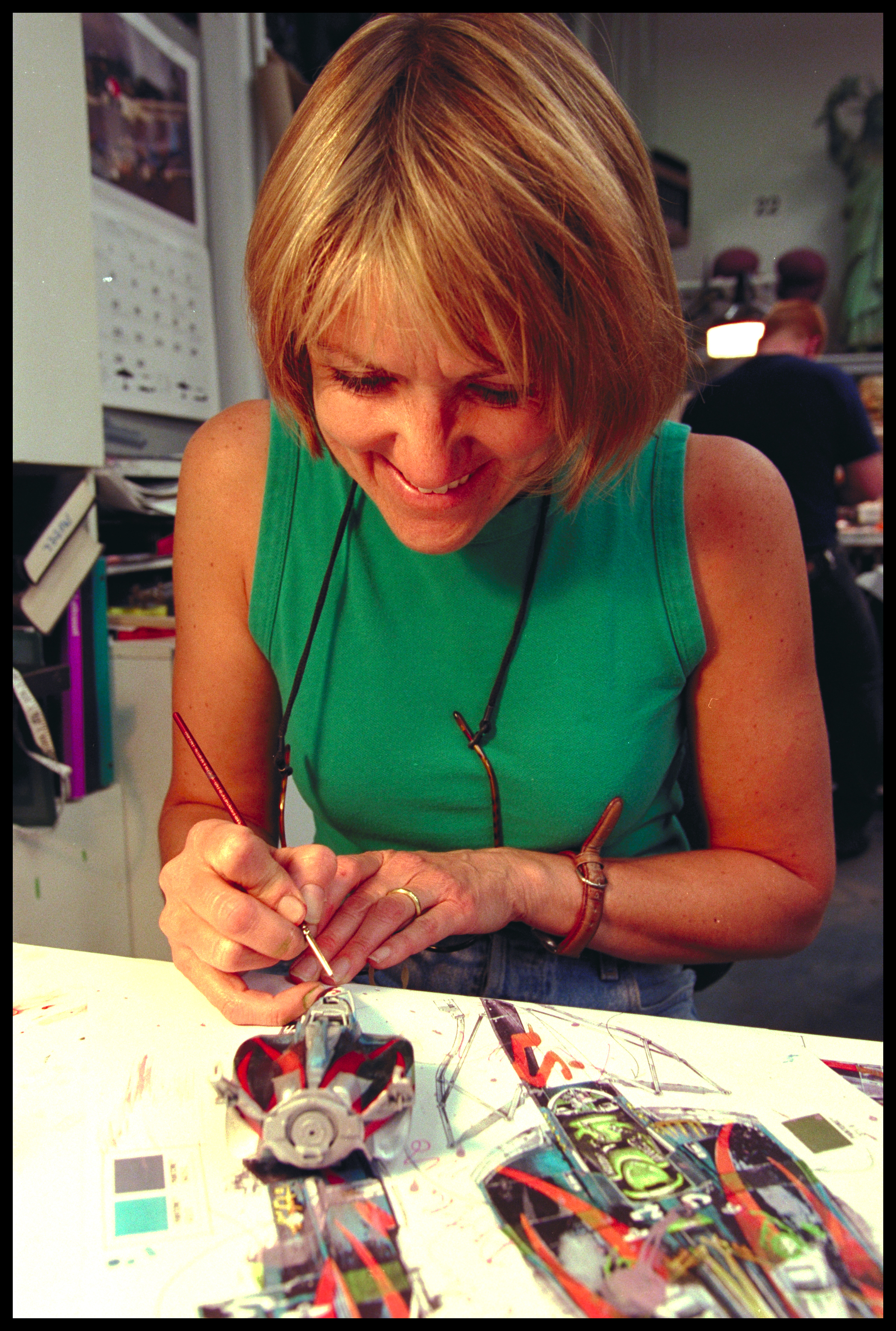 Kim Smith working on a Star Wars miniature.