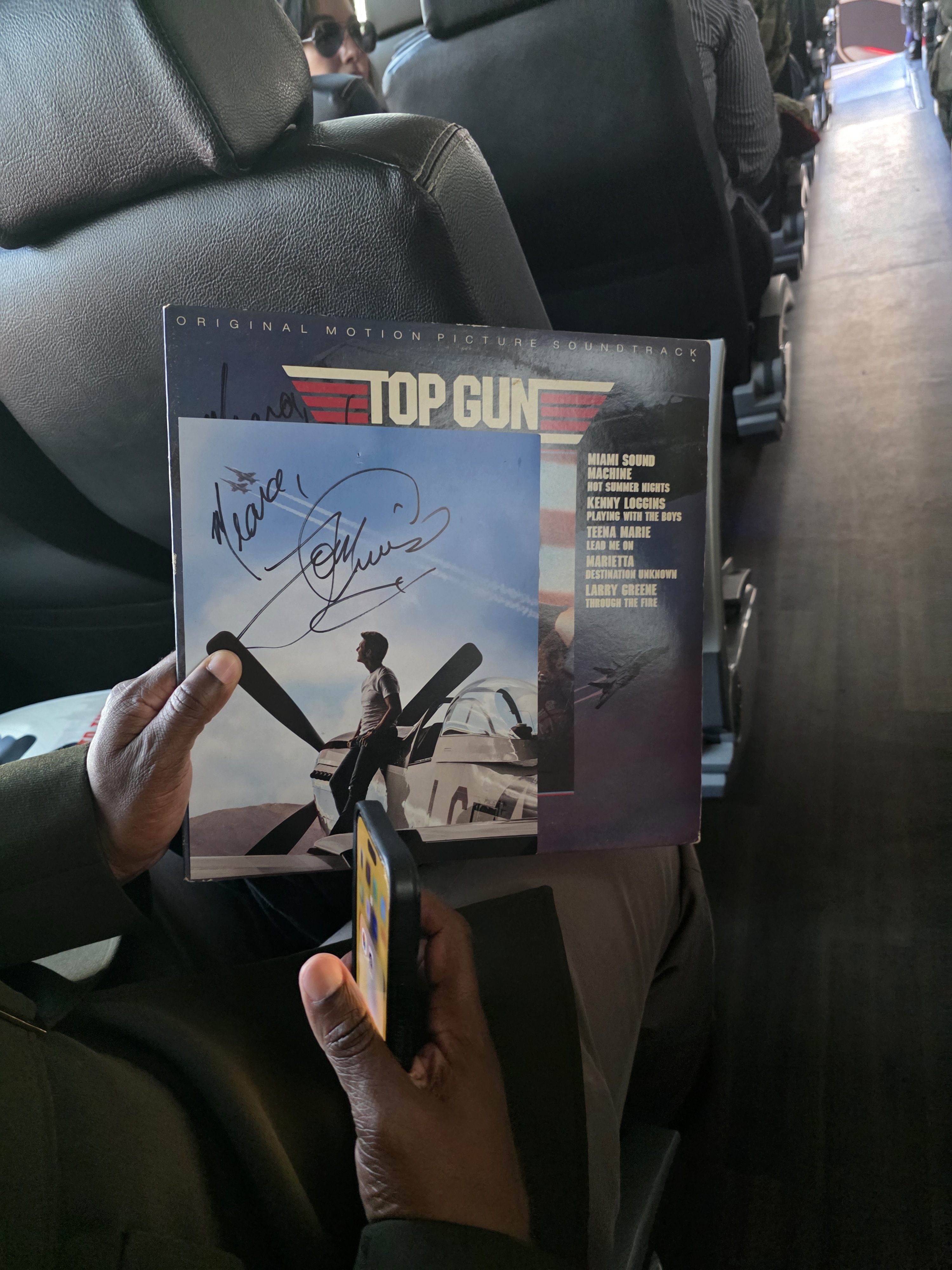 Signed Top Gun soundtrack vinyl by Tom Cruise