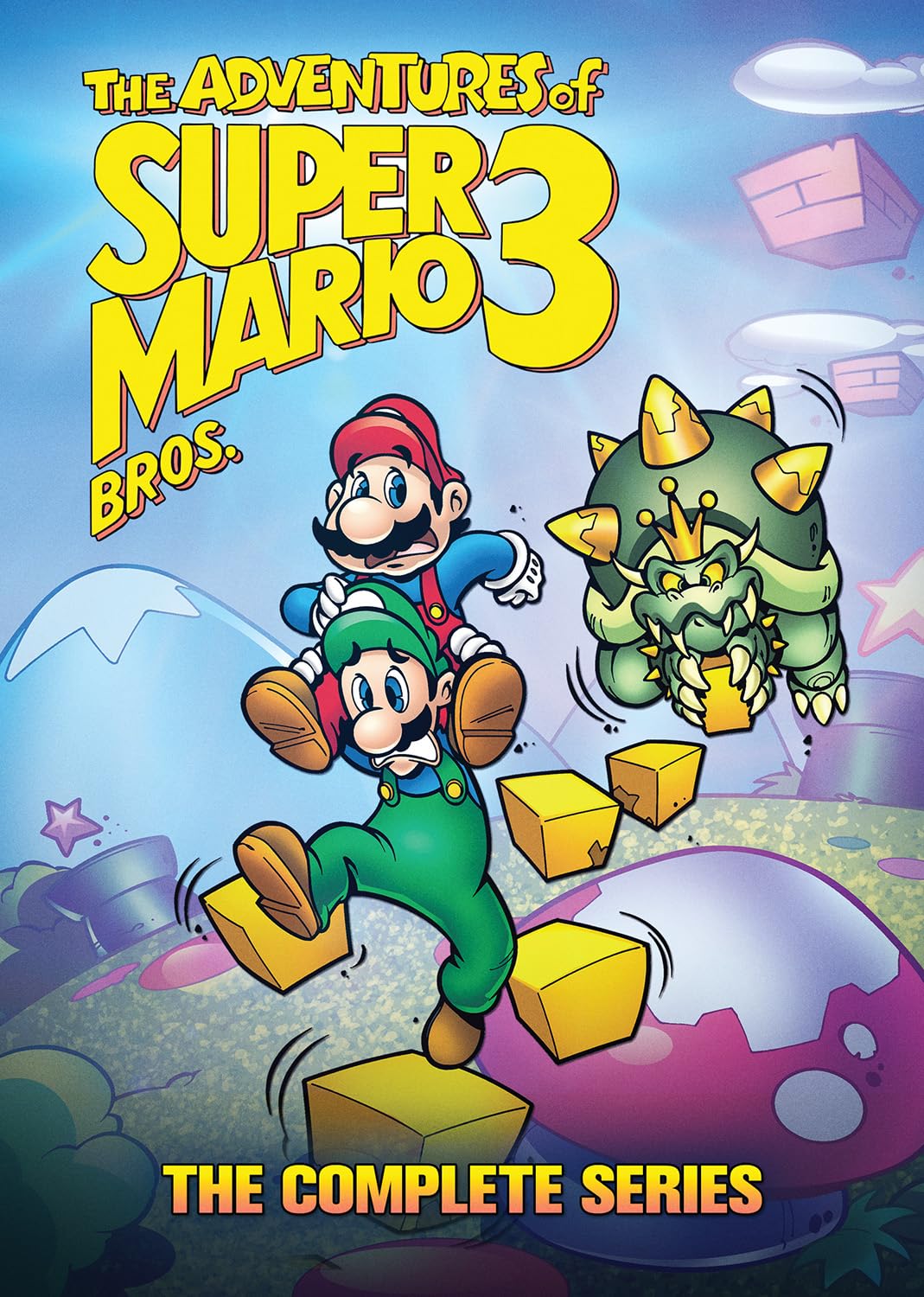 Super Mario Bros. 3 animated series DVD cover featuring Mario, Luigi, and Princess Toadstool